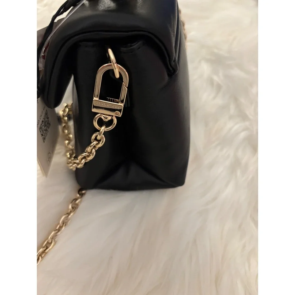 Ted Baker Mini Poppy Satchel Black Sheep Leather Top Handle Crossbody MSRP $215